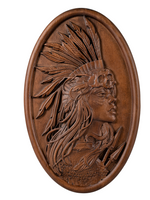 Native American Indian woman natural wood carving decoration, native day gift - size and finish detail