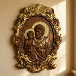 “St. Joseph & Child Jesus” Hand-Carved Wood Icon – A Timeless Christian Gift for Father’s Day & Faithful - side view