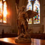 Boxwood Archangel Michael Carving: A Christmas Gift of Divine Protection - Christian gift presentation