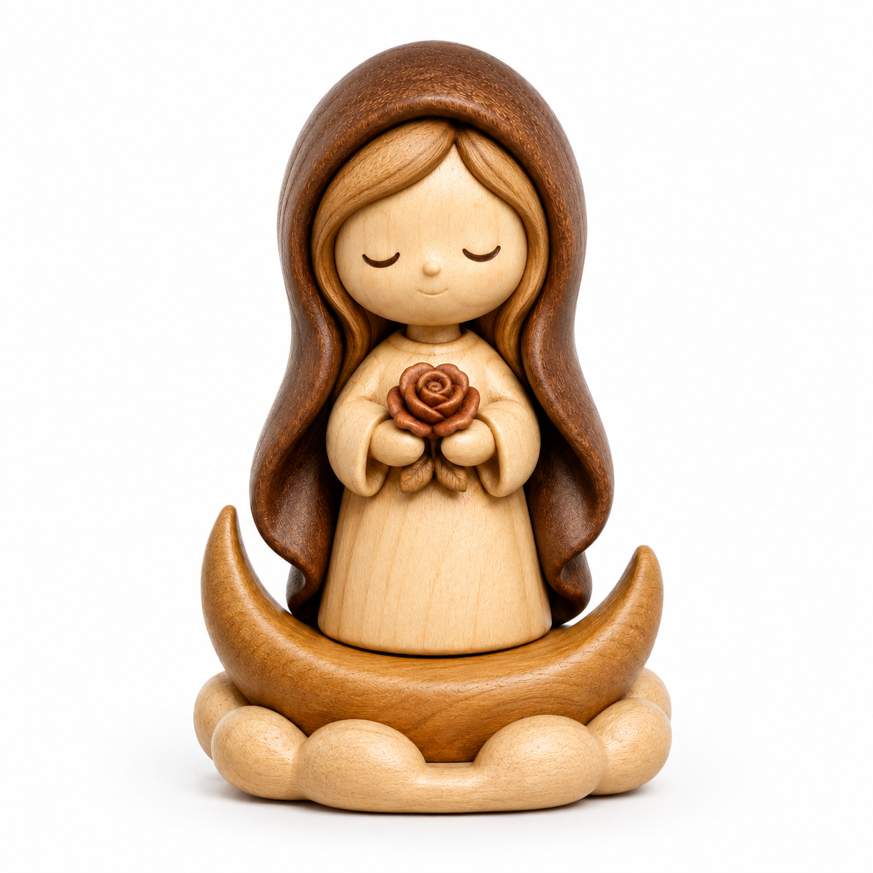 Original Wooden Virgin Mary Blessing Decor