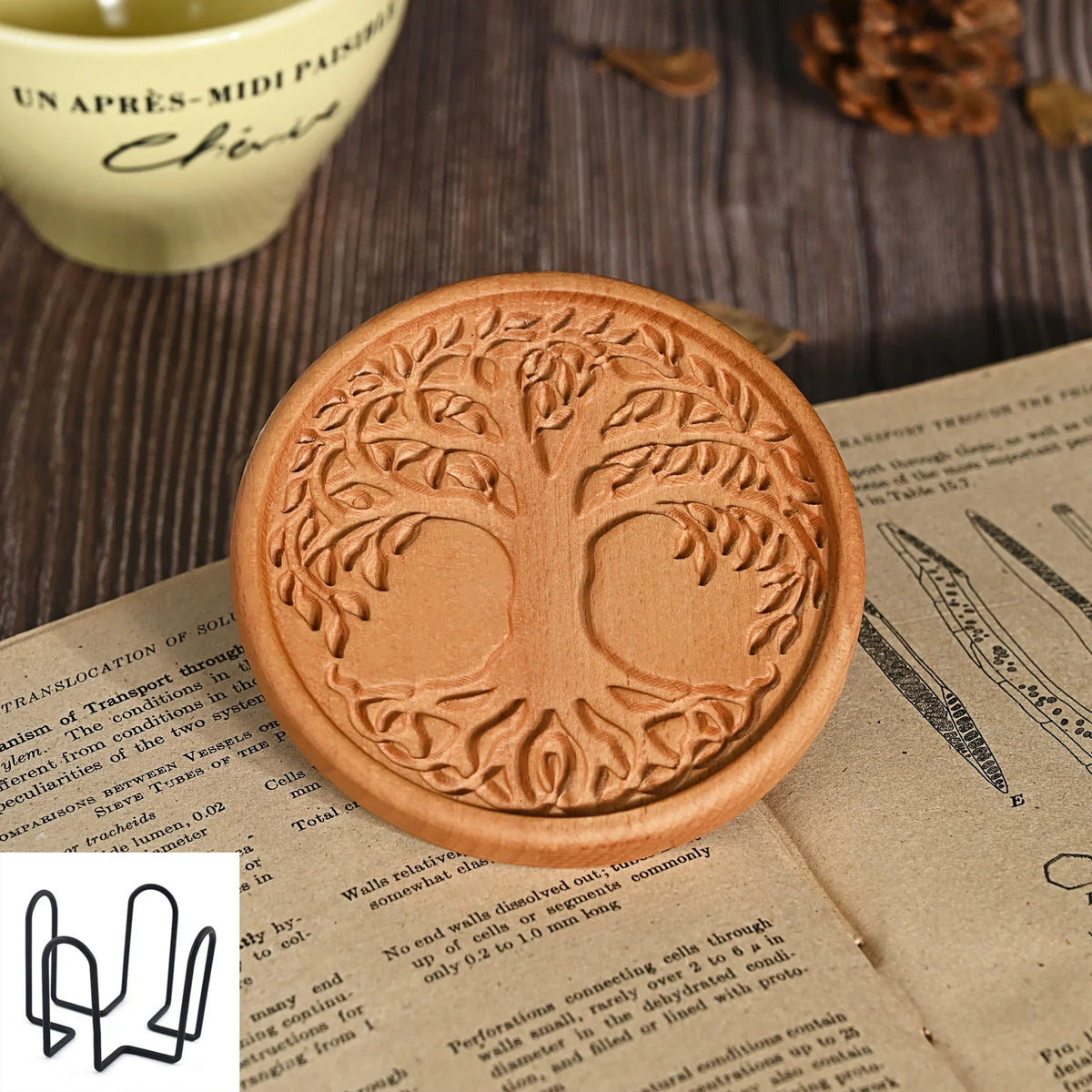 mokarve Wooden Tree of Life Celtic Cross Coasters - mokarve