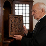 Beechwood Holy Family Wall Hanging: Carving Devotion in Wood, Bringing Sacred Warmth - side view