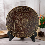 Seven Angels Disc Wood Carving - Amulet to protect against the evil eye, curses and spells - mokarve