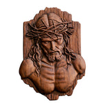 Jesus Crown of Thorns Beechwood Sculpture - size and finish detail