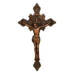Wood Carving of Jesus Cross with St. Benedict's Exorcism - mokarve