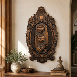 Three Sacred Hearts of the Holy Family Wall Hanging Art work Personalized Religious Gift wooden decor - craftsmanship detail