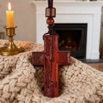 Wooden Savior Cross Necklace - design detail