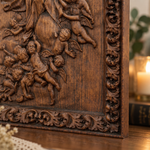 Assumption of Mary Hand-Carved Wood Wall Art: A Tribute to Heavenly Glory