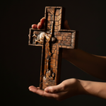 Christ Still Reaches Down – Hand-Carved Beechwood Savior Cross - craftsmanship detail
