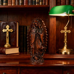 Our Lady of Guadalupe Round Wooden Tabletop Ornament - Christian gift presentation