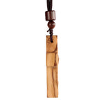 Wooden Savior Cross Necklace - design detail