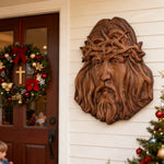 Handcrafted Beechwood Jesus Thorn Crown Wall Hanging — A Sacred Reminder of His Everlasting Love - side view