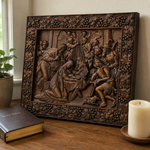 Nativity Scene Wooden Plaque – A Handcrafted Reminder of Christ's Birth