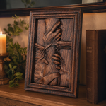 God's Redeeming Hand Beech Wood Carving Wall Decoration - design detail