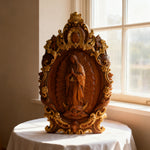 A Handcrafted Sanctuary: Our Lady of Guadalupe Wood Carving - craftsmanship detail