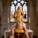 Sacred Heart of Jesus Wooden Statue: A Tribute to Unfailing Love - side view