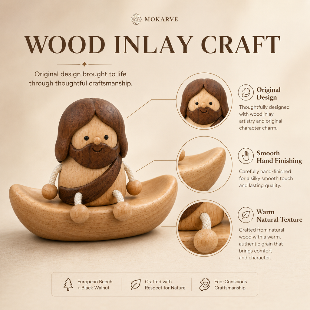 Wooden Jesus Dashboard Decor with Hidden Parking Number Display
