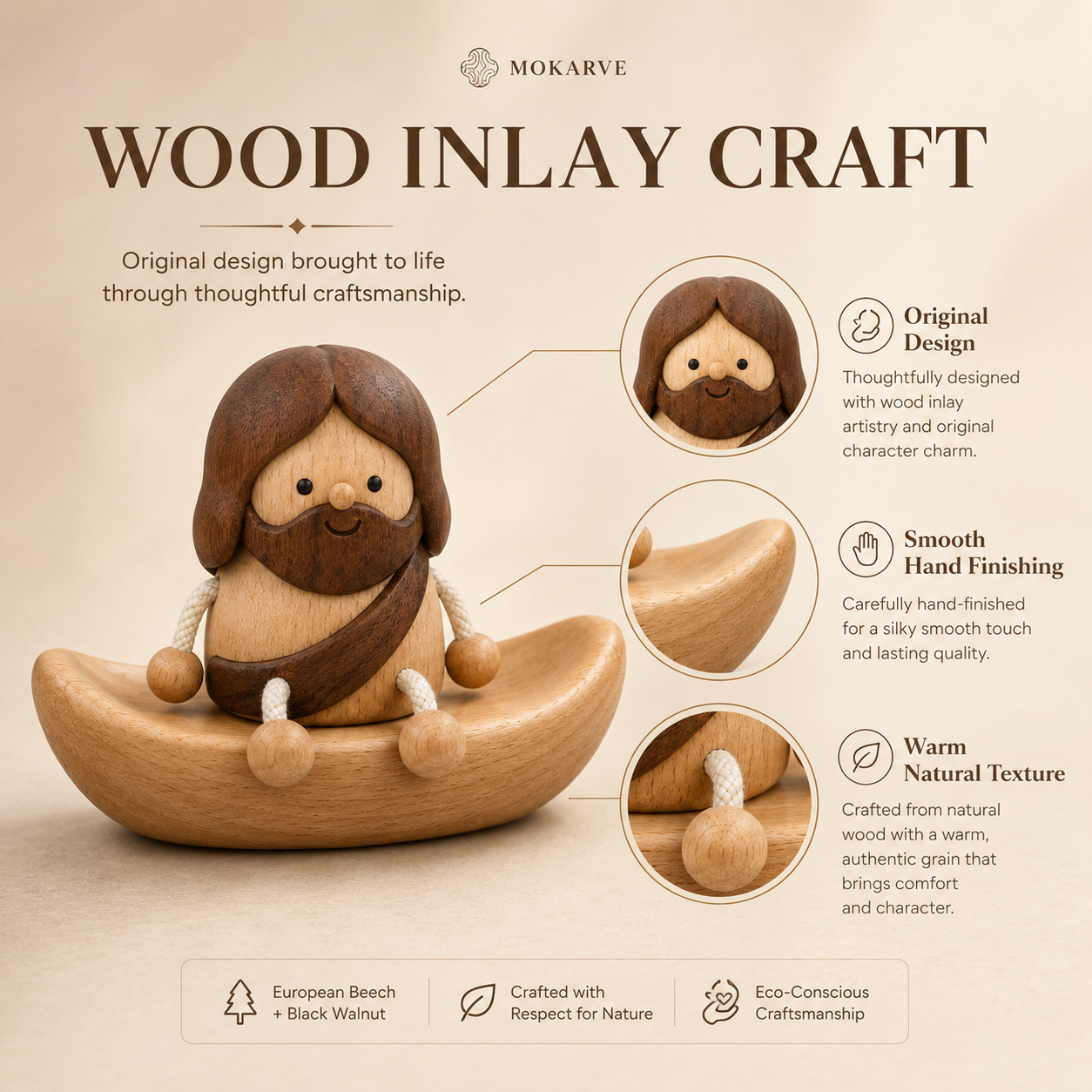 Wooden Jesus Dashboard Decor with Hidden Parking Number Display