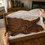 Eagle & Flag Wood Wall Plaque - Handcrafted American Heritage Tribute - craftsmanship detail