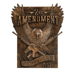Solid Wood Carvings Decor, Commemorating the Second Amendment - mokarve