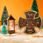 Trinity Jesus and Mary Wood Cross - mokarve