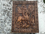 Saint George Wood carved icon of the Victorious Wooden carved icon Gift for family Carved Wooden gift Christian icon - mokarve