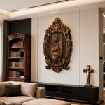 Three Sacred Hearts of the Holy Family Wall Hanging Art work Personalized Religious Gift wooden decor - gift presentation