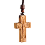 Wooden Savior Cross Necklace - product view