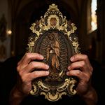 A Handcrafted Sanctuary: Our Lady of Guadalupe Wood Carving - side view