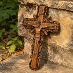 Hand-Carved White Ash Wood Cross - Sacred Christian Home Altar Decor for Christmas & Spiritual Gifting