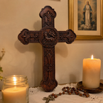Lamb of God Wood Carving Cross Wall Decor - Paschal lamb - craftsmanship detail