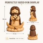St. Joseph with Lily Wooden Figurine – Original Wood Inlay Blessing Decor