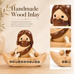 Wooden Jesus Dashboard Decor with Hidden Parking Number Display