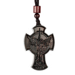 St. Michael the Archangel Wooden Cross Pendant - Christian gift presentation