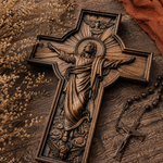 The Ascension Cross - Hand-Carved Jesus Crucifix with Holy Spirit Dove
