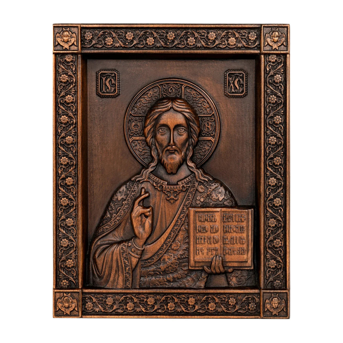 Jesus Christ Pantocrator Wood Carving - mokarve