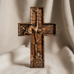 Christ Still Reaches Down – Hand-Carved Beechwood Savior Cross - side view