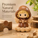 Saint Michael Wooden Blessing Figurine – Handmade Faith Desk Decor