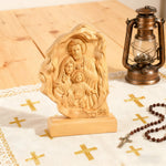 Southern European Boxwood Holy Family Blessing Ornament - Engraved with Your Surname - craftsmanship detail