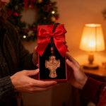 St. Michael the Archangel Wooden Cross Pendant - design detail