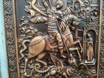 Saint George Wood carved icon of the Victorious Wooden carved icon Gift for family Carved Wooden gift Christian icon - mokarve