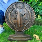 Saint Benedict Double Side Tabletop Plaque - mokarve