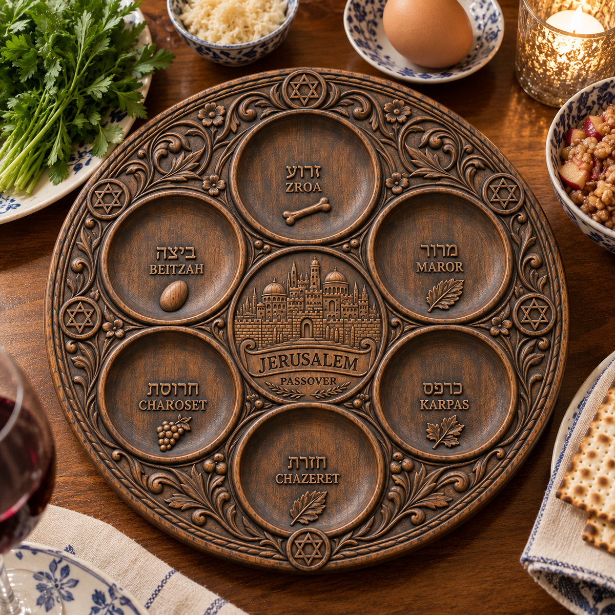 Jerusalem Passover Seder Plate — Beechwood