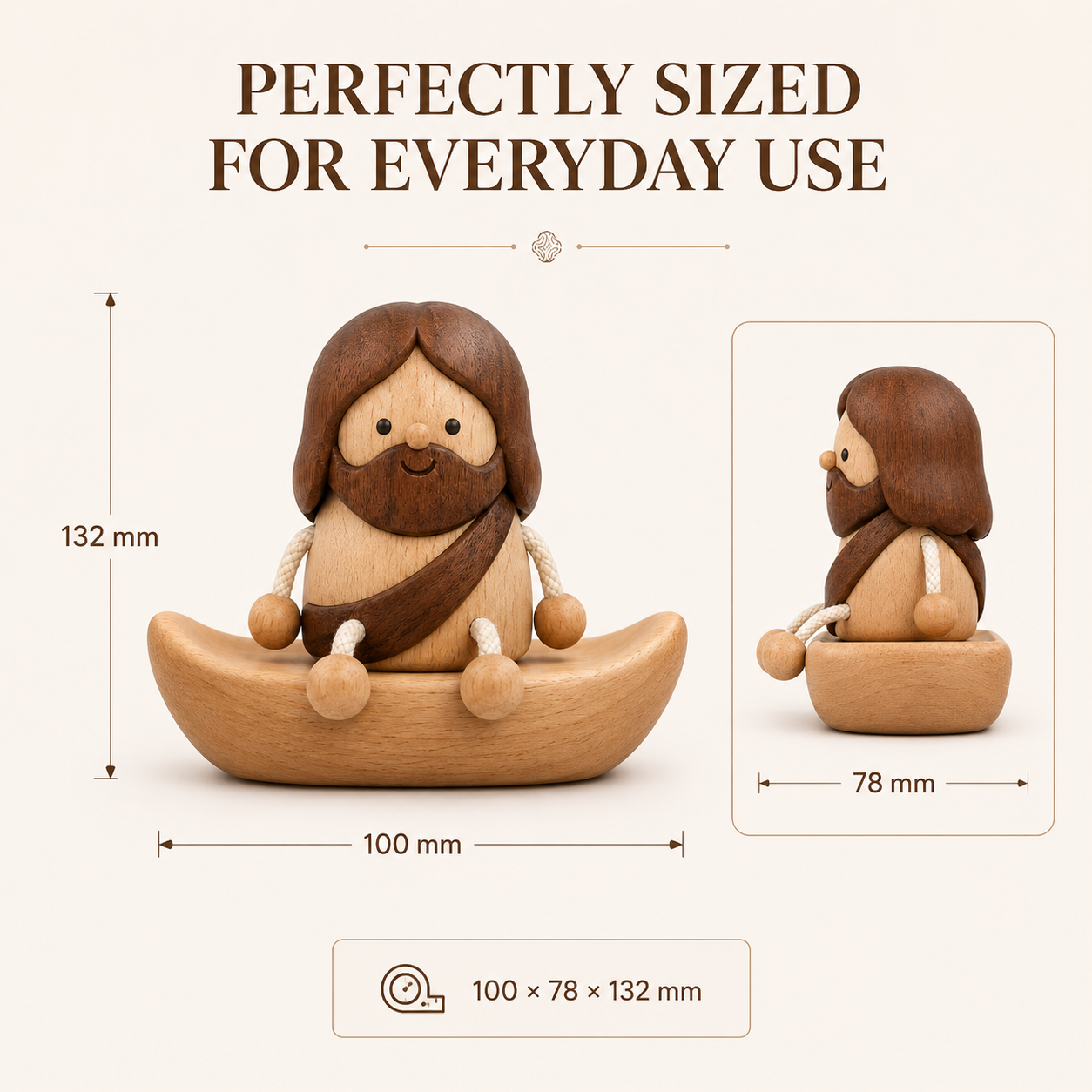 Wooden Jesus Dashboard Decor with Hidden Parking Number Display