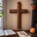 Hand-Carved Beechwood Intertwined Cross of Unity in Christ - product view