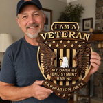 Veteran Memorial Plaque: "I Am A Veteran - My Enlistment Oath Has No Expiration Date" - design detail