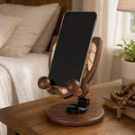 Saint Michael Wooden Phone Stand – Handmade Wooden Faith Gift