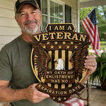 Veteran Memorial Plaque: "I Am A Veteran - My Enlistment Oath Has No Expiration Date" - craftsmanship detail