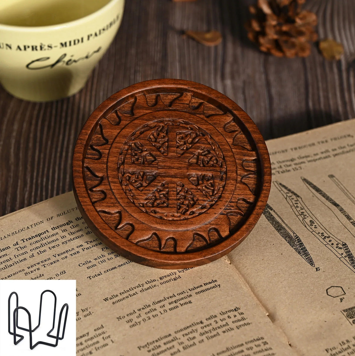 mokarve Wooden Tree of Life Celtic Cross Coasters - mokarve