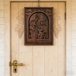 Beechwood Holy Family Wall Hanging: Carving Devotion in Wood, Bringing Sacred Warmth - product view